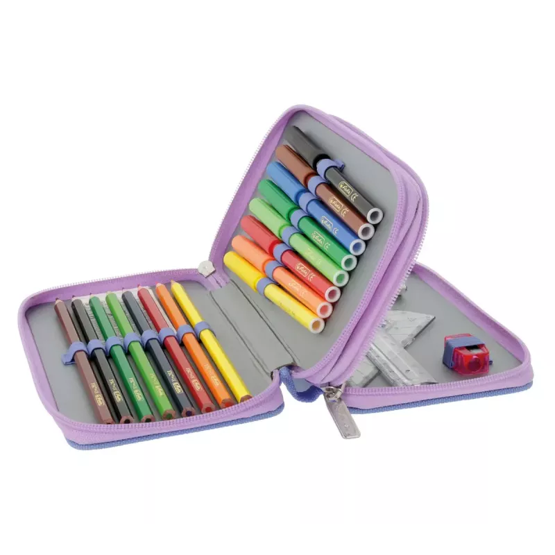 Conjunto de papelaria Herlitz Mystic Mermaid 23 peças azul rosa poliéster