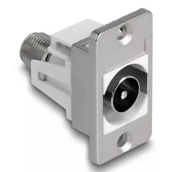 DeLOCK 90881 tomada de conector fêmea IEC F prateado branco 75 Ω
