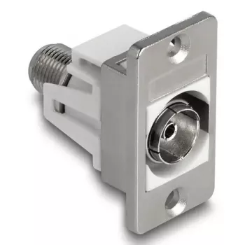 DeLOCK 90882 tomada IEC F prateado branco 75 Ω