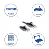 ACT preto 5 metros cabo de rede LSZH U/UTP CAT6 Datacenter Slimline com fichas RJ45