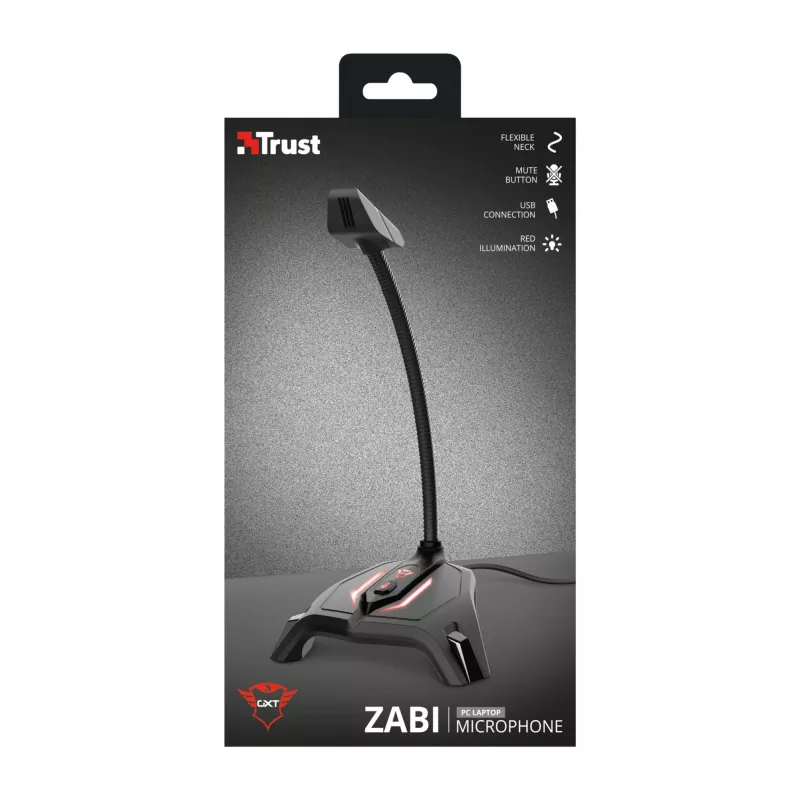 Microfone para PC Trust GXT 215 Zabi preto