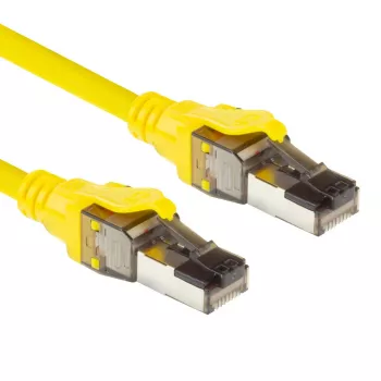 Cabo de rede SFTP CAT8 ACT amarelo de 5 metros sem patilha com fichas RJ45