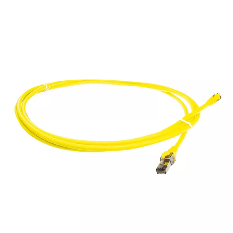 Cabo de rede SFTP CAT8 ACT amarelo de 1,5 metros sem patilha com fichas RJ45