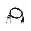 Cabo de áudio Omnitronic 30225213 1,5m 2x6,35mm 2xRCA preto