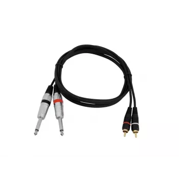 Cabo de áudio Omnitronic 30225213 1,5m 2x6,35mm 2xRCA preto