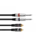 Cabo de áudio Omnitronic 30225213 1,5m 2x6,35mm 2xRCA preto