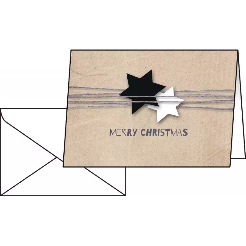 Sigel DS079 cartão de Natal Christmas Wrapping, A6 (148x105 mm), cartolina brilhante de 220 g, com a inscrição Merry Christmas, 1 un.