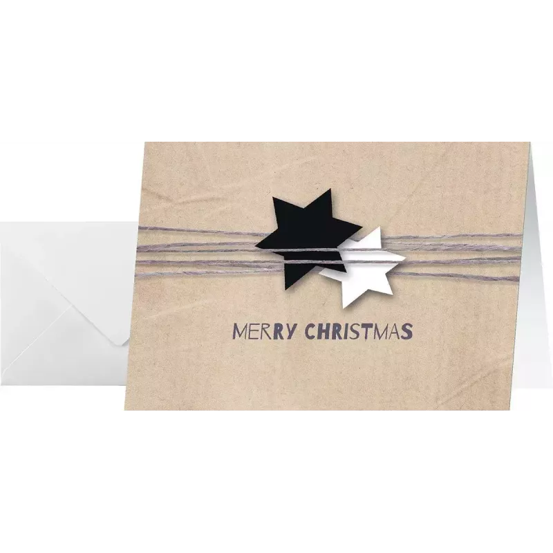 Sigel DS079 cartão de Natal Christmas Wrapping, A6 (148x105 mm), cartolina brilhante de 220 g, com a inscrição Merry Christmas, 1 un.