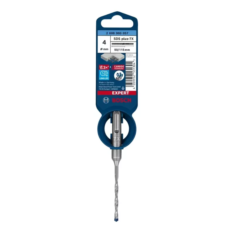 Broca Bosch SDS plus-7X 4 mm de diâmetro 115 mm de comprimento