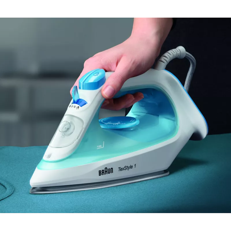 Ferro de engomar a vapor Braun TexStyle 1 SI1050BL base cerâmica 2000 W azul, branco