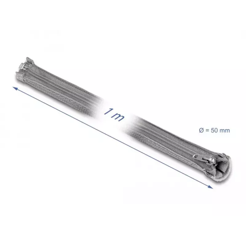 Manga de malha DeLOCK 20826 1m x 50mm cinzento