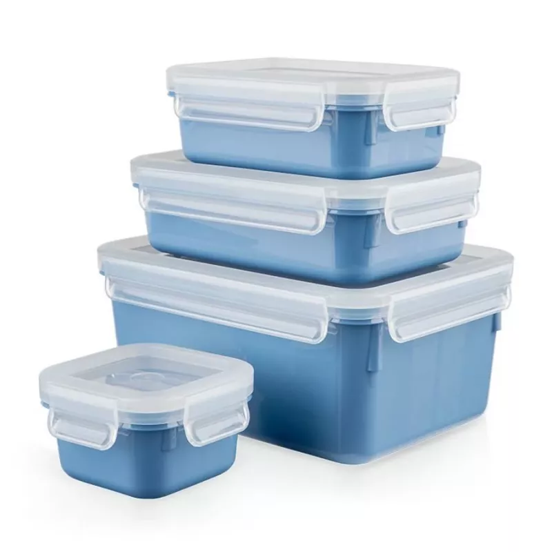 Conjunto de recipientes herméticos EMSA Clip & Close retangular azul 4 unid.