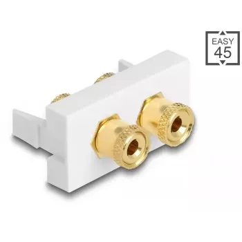 Módulo DeLOCK Easy 45 2 x conector de parafuso vermelho preto anel 22,5 x 45 mm