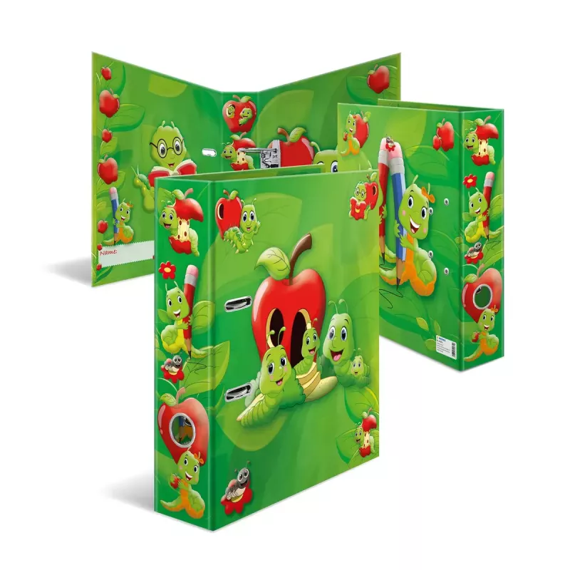 Dossier decorativo HERMA A4 Fritz der Wurm com anéis D cartão 285x315mm