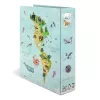 Dossier decorativo HERMA A4 mapa-múndi com anéis D cartão 285x315mm