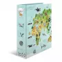 Dossier decorativo HERMA A4 mapa-múndi com anéis D cartão 285x315mm