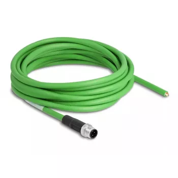 Cabo de rede DeLOCK M12 4 pinos codificado D extremidades de cabo abertas TPU 5 m