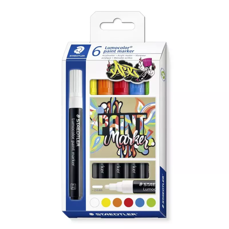 Marcador de pintura Staedtler Lumocolor 349 6 unid.