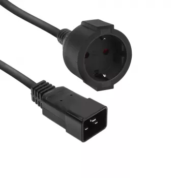 Cabo de alimentação ACT C20 CEE 7/3 preto 0,2 m 230 V 16 A