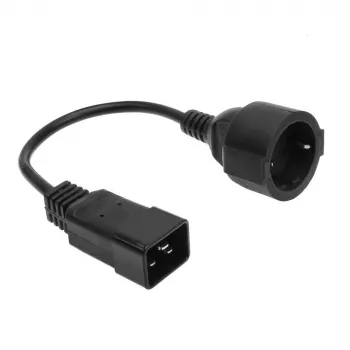 Cabo de alimentação ACT C20 CEE 7/3 preto 0,2 m 230 V 16 A