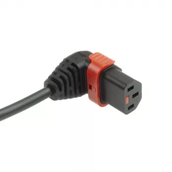 Cabo de alimentação ACT ficha CEE 7/7 (angular) – C13 IEC Lock (angular) preto 1 m, EL449S