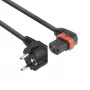 Cabo de alimentação ACT ficha CEE 7/7 (angular) - C13 IEC Lock (angular para a esquerda) preto 1 m, EL447S