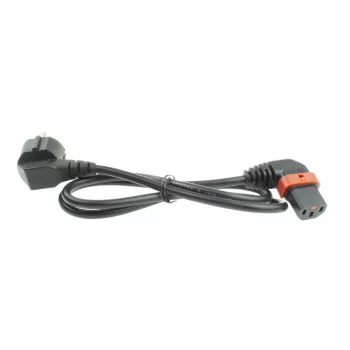 Cabo de alimentação ACT ficha CEE 7/7 (angular) - C13 IEC Lock (angular para a esquerda) preto 1 m, EL447S