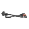 Cabo de alimentação ACT ficha CEE 7/7 (angular) - C13 IEC Lock (angular para a esquerda) preto 2 m, EL451S