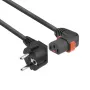 Cabo de alimentação ACT ficha CEE 7/7 (angular) - C13 IEC Lock (angular para a direita) preto 2 m, EL450S