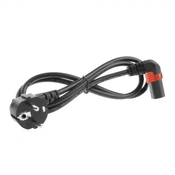 Cabo de alimentação ACT ficha CEE 7/7 (angular) – C13 IEC Lock (angular para cima) preto 1 m, EL448S