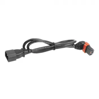 Cabo de alimentação ACT C14 - C13 IEC Lock (angular) preto 1 m, PC2044