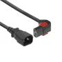 Cabo de alimentação ACT C14 - C13 IEC Lock (angular) preto 2 m, PC2048