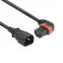 Cabo de alimentação ACT C14 - C13 IEC Lock (angular para a esquerda) preto 3 m, PC2050