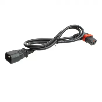 Cabo de alimentação ACT C14 - C13 IEC Lock (angular para a esquerda) preto 3 m, PC2050
