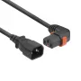 Cabo de alimentação ACT C14 - C13 IEC Lock (angular) preto 1 m, PC2041