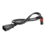 Cabo de alimentação ACT C14 - C13 IEC Lock (angular para cima) preto 1 m, PC2043