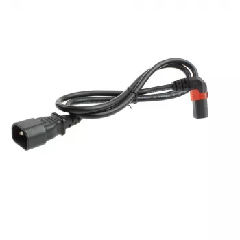 Cabo de alimentação ACT C14 - C13 IEC Lock (angular para cima) preto 1 m, PC2043
