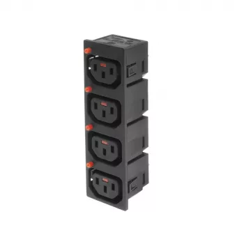 ACT C13 IEC Lock Net Entree (4 saídas) - preto, PA135015BK4