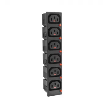 ACT C13 IEC Lock Net Entree (6 saídas) - preto, PA135015BK6