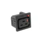 ACT C19 IEC Lock Net Entree (1 saída) - preto, PA195015BK, C19, preto, vermelho, conector fêmea, reto, termoplástico, 2000 V