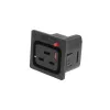 ACT C19 IEC Lock Net Entree (1 saída) - preto, PA195015BK, C19, preto, vermelho, conector fêmea, reto, termoplástico, 2000 V