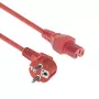 Cabo de alimentação ACT ficha CEE 7/7 (angular) – C15 vermelho 1,5 m