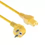 Cabo de alimentação ACT ficha CEE 7/7 (angular) - C15 amarelo 1,5 m