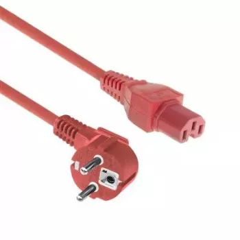 Cabo de alimentação ACT ficha CEE 7/7 angular C15 vermelho 1 m 250 V 10 A