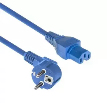Cabo de alimentação ACT ficha CEE 7/7 (angular) - C15 azul 1 m