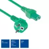 Cabo de alimentação ACT ficha CEE 7/7 angular C15 verde 1 m 250 V 10 A