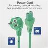 Cabo de alimentação ACT ficha CEE 7/7 angular C15 verde 1 m 250 V 10 A