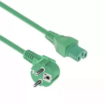 Cabo de alimentação ACT ficha CEE 7/7 angular C15 verde 1 m 250 V 10 A
