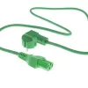 Cabo de alimentação ACT ficha CEE 7/7 angular C15 verde 2 m 250 V 10 A