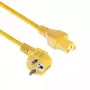Cabo de alimentação ACT ficha CEE 7/7 angular C15 amarelo 2 m 250V 10A